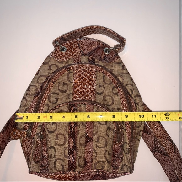 Guess mini snake skin patterned brand name logo backpack - Picture 11 of 16